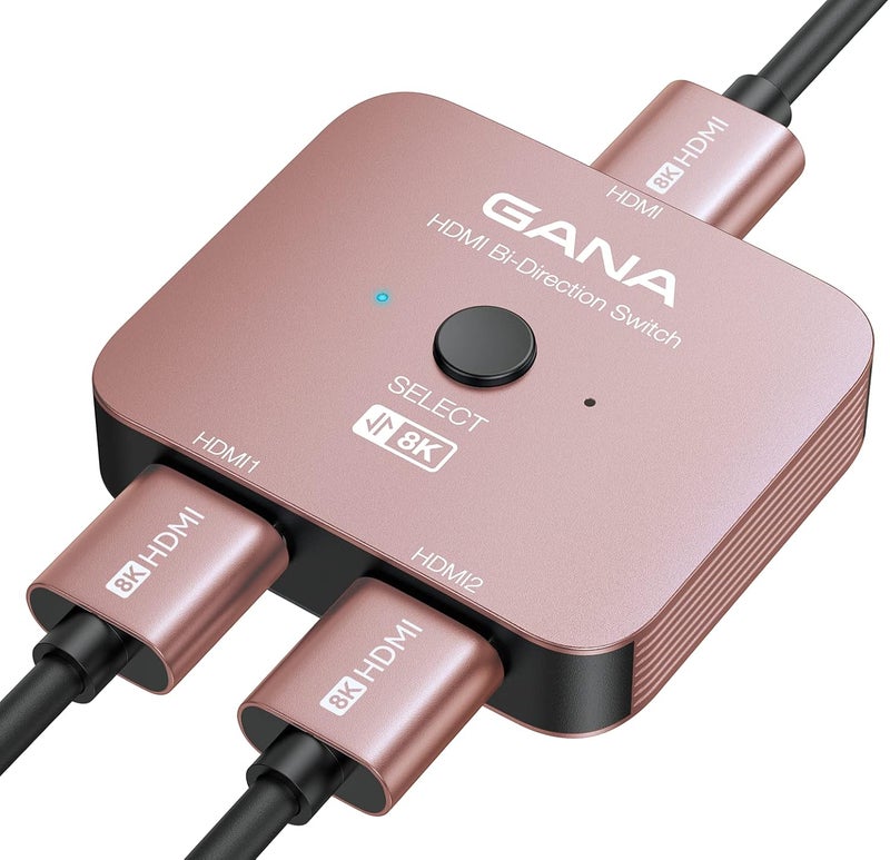 HDMI 2.1 Switch, 8K HDMI Switcher Splitter Bi-Directional 2 in 1 Out, 4K@120Hz,8K@60Hz, 48Gbps Aluminum Ultra HD HDMI Hub Compatible with PS5/4,Xbox,Roku,Apple TV,Fire Stick